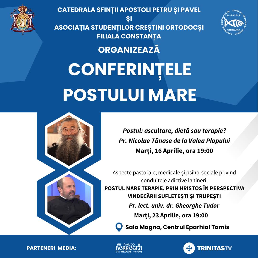 Pr. Nicolae Tănase, unul dintre invitați la ''Conferințele Postului Mare'' organizate de ASCOR Constanța și Arhiepiscopia Tomisului