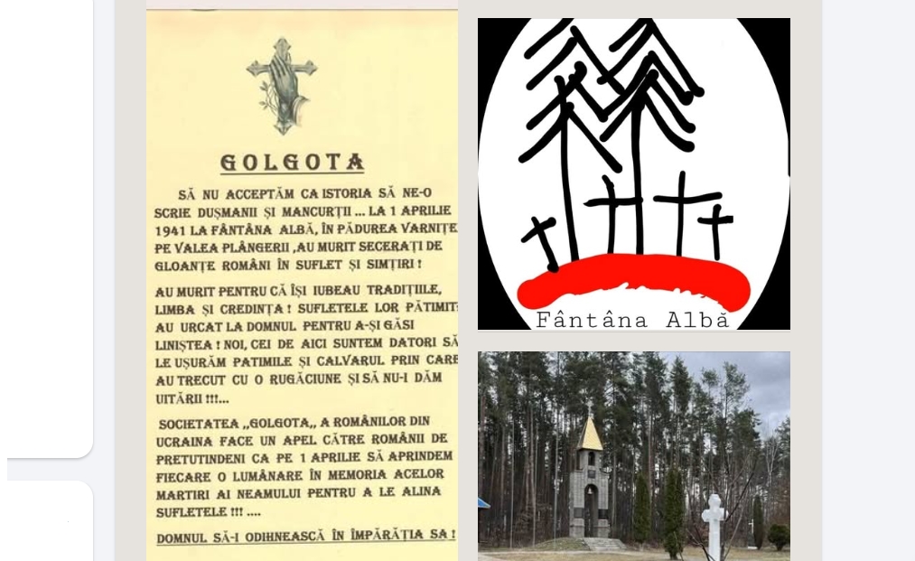 Domnul să îi odihnească întru Împărăția Sa! 85 de ani de la masacrul de la Fântâna Alba - 1 aprilie 1941